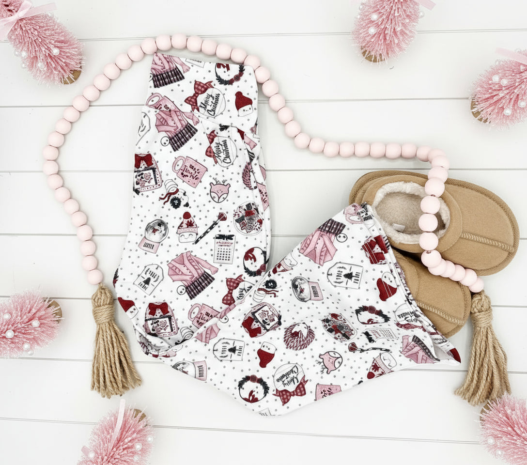 Handmade Boutique Flare Pants with Coordinating Personalized Applique Embroidered Ruffle Shirt Set.