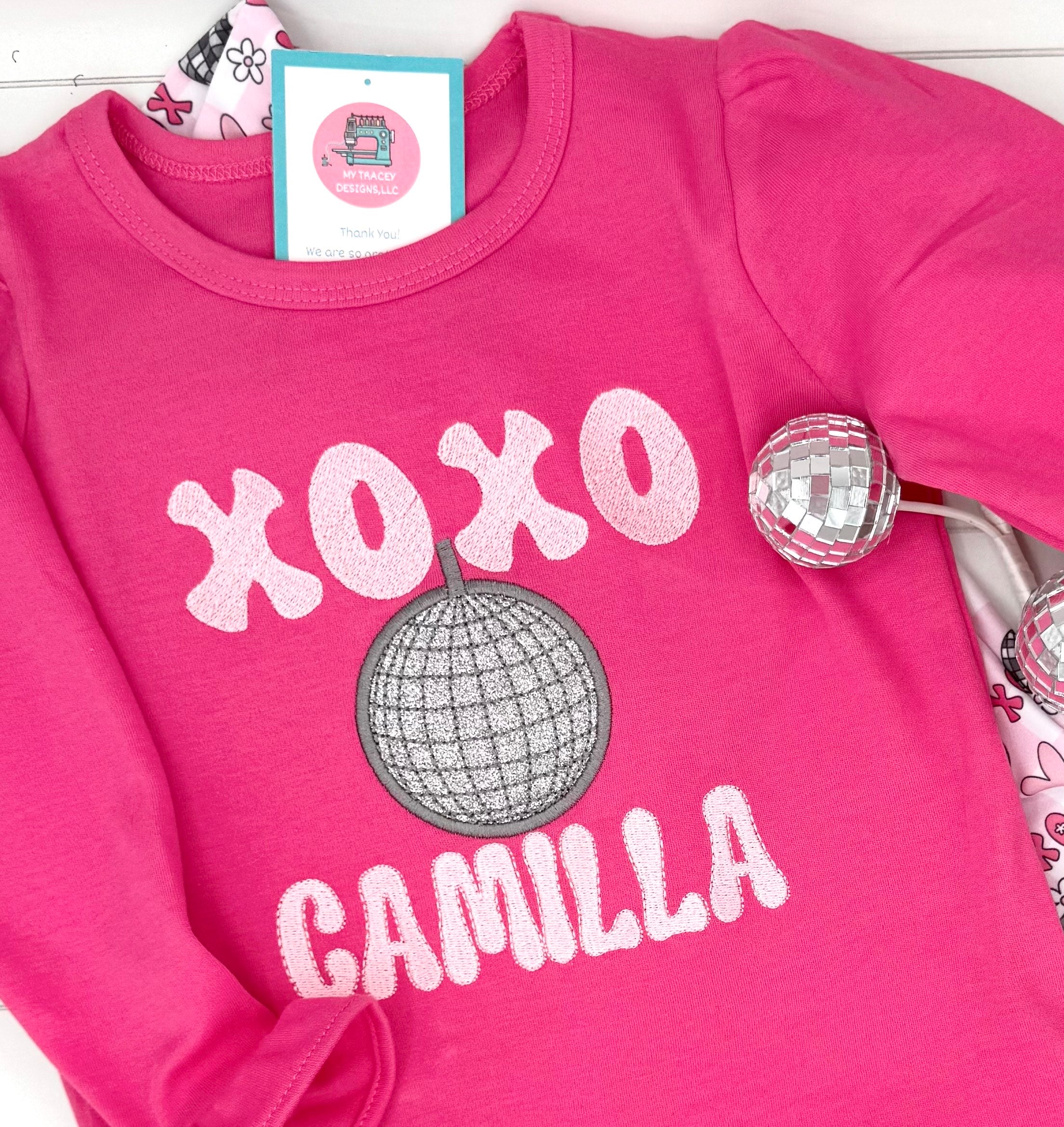 Personalized Valentine Disco Ball Girls Outfit