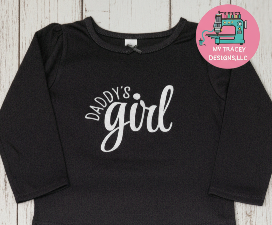 Daddy's Girl Outfit - Black Shirt with Matching Flare Pants Set